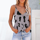 Débardeur col V imprimé léopard