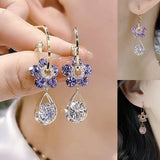 Boucles d’Oreilles en Cristal de Fleur de Mode