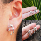 Boucles d'Oreilles Grenouille Vintage, Bijoux d'Amant de Grenouille