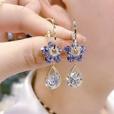 Boucles d’Oreilles en Cristal de Fleur de Mode