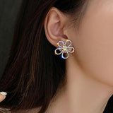 Boucles d'Oreilles Fleur Zircon