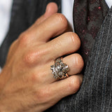 Bague en Argent Sterling Tête de Mort Roi