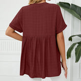 Chemise décontractée fine à col en V