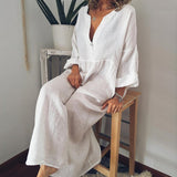 Combinaison à manches longues en coton et lin