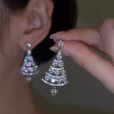 Boucles d'oreilles sapin de Noël scintillantes