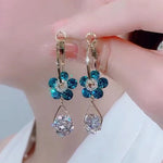 Boucles D'oreilles En Cristal De Fleur De Mode