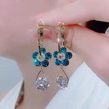 Boucles D'oreilles En Cristal De Fleur De Mode