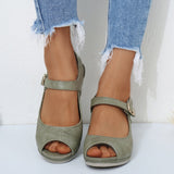 Sandales compensées à crochet creux