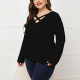 Haut Croisé à Manches Longues De Grande Taille