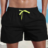 Short de plage imperméable de couleur unie pour hommes