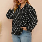 Chemise à Pois et Manches Ballon