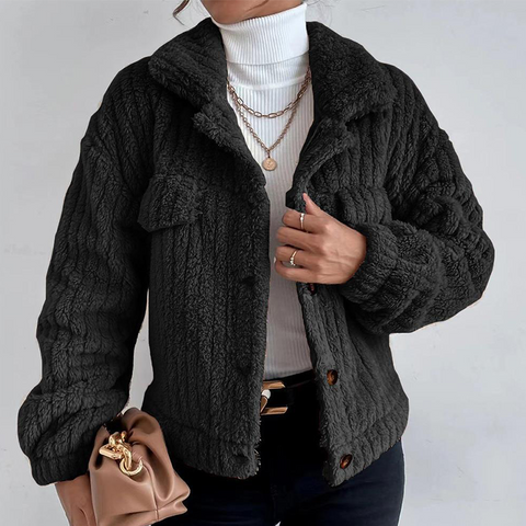 Veste en peluche à revers