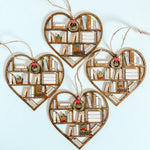 Ornement de bibliothèque coeur personnalisé