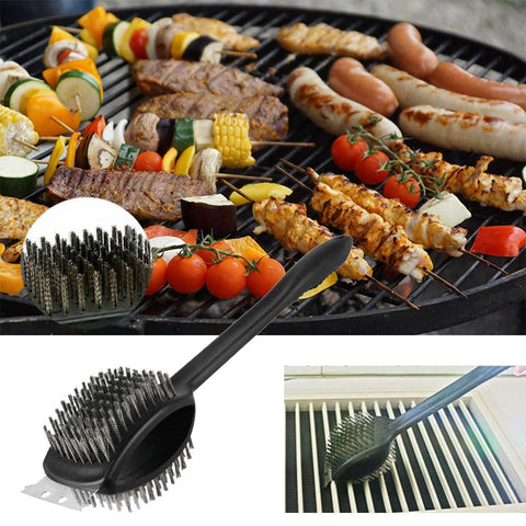 Brosse en Acier Inoxydable pour Barbecue avec Grattoir - ciaovie