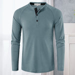 T-shirts décontractés à manches longues Henley pour hommes