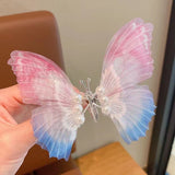 Pince à cheveux de papillon de couleur dégradée