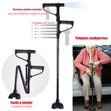 Bâton de marche pliable antidérapant avec lumière LED