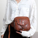 Sac à bandoulière vintage pour femme en cuir souple