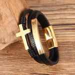 Bracelet Croix Multicouche