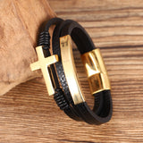 Bracelet Croix Multicouche