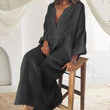 Combinaison à manches longues en coton et lin