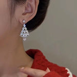 Boucles d'oreilles sapin de Noël scintillantes