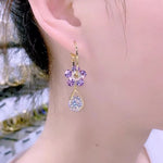 Boucles D'oreilles En Cristal De Fleur De Mode