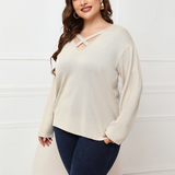 Haut Croisé à Manches Longues De Grande Taille