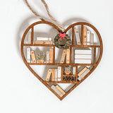 Ornement de bibliothèque coeur personnalisé
