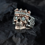 Bague en Argent Sterling Tête de Mort Roi