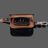 Porte-clés de voiture en cuir et grain de bois