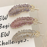Barrette à plumes de diamant