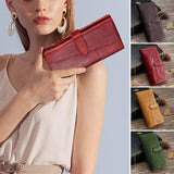 Porte-monnaie Vintage en Cuir Véritable de Grande Capacité RFID