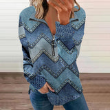 Haut à manches longues avec fermeture éclair et imprimé