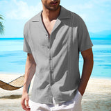 Chemise à Manches Courtes en Lin pour Homme