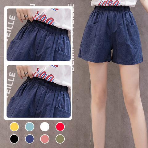 Short décontracté taille haute pour femme