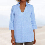 Chemise d'automne à col en V pour dames