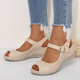 Sandales compensées à crochet creux