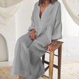 Combinaison à manches longues en coton et lin