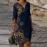 Robe vintage à col en V