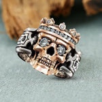 Bague en Argent Sterling Tête de Mort Roi