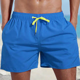Short de plage imperméable de couleur unie pour hommes