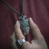 Collier lance d'Odin avec symbole Vegvisir