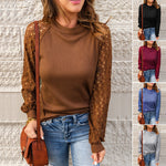 T-shirt à encolure ras du cou Waffle Grace Panel pour femmes