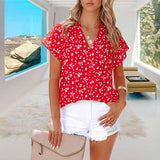 Chemise femme imprimée à col en V