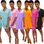 Ensemble Top & Short à manches chauve-souris et col en V