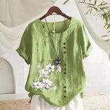 Chemise En Lin Et Coton Á Fleurs