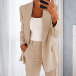 Blazer à Manches Longues Pour Femmes