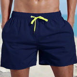Short de plage imperméable de couleur unie pour hommes
