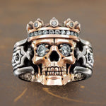 Bague en Argent Sterling Tête de Mort Roi